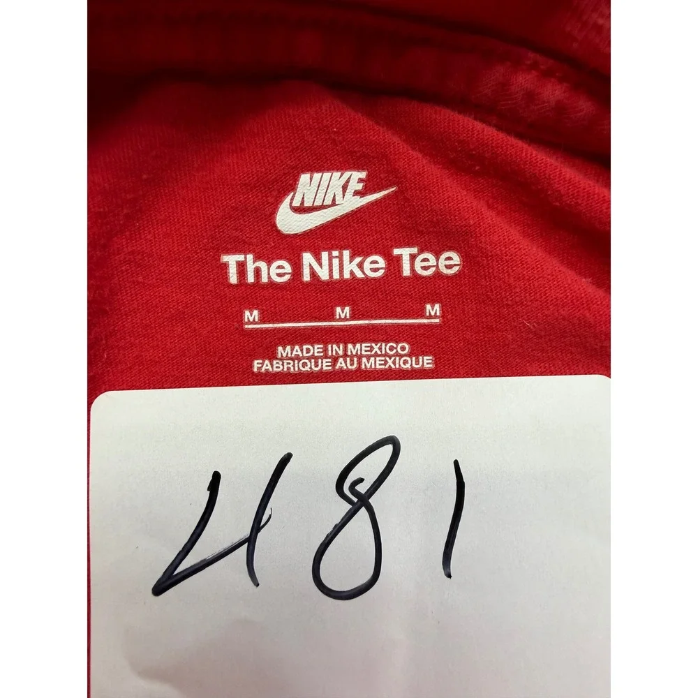 Nike T-Shirt Boys Medium Red Short Sleeve Futura Logo Crew Neck Tee
